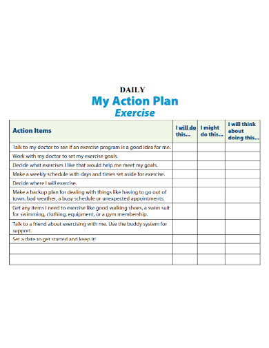 daily exercise action plan