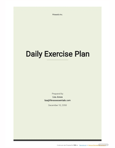 daily exercise plan template
