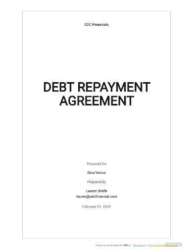 debt repayment agreement template