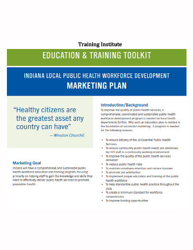 education training institute marketing plan