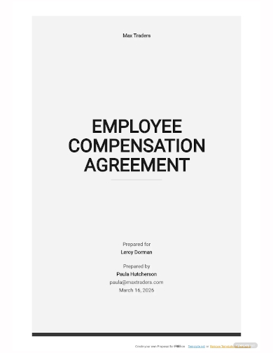 employee compensation agreement template