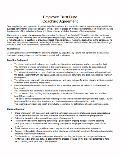 employee trust fund coaching agreement