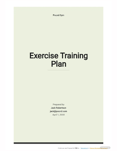 exercise training plan template