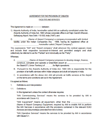 facility provision agreement