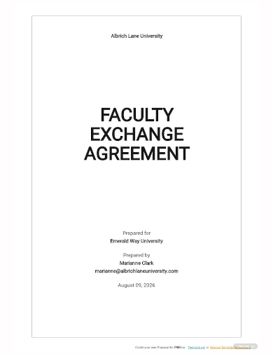 faculty exchange agreement template
