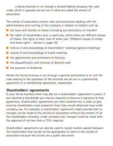 family business shareholders agreement