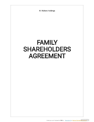 family shareholders agreement template