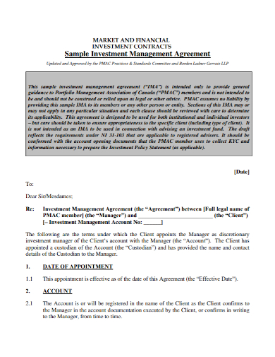 financial management investment contract