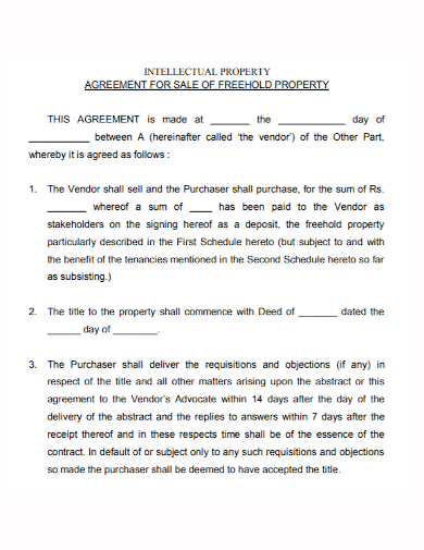 freehold ip sale agreement