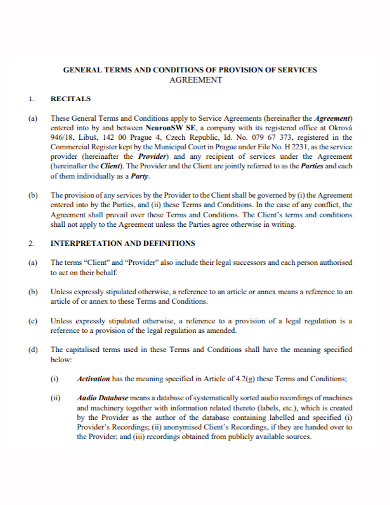 general service provision agreement