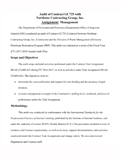 group assignment management contract