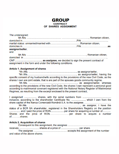 group share assignment contract