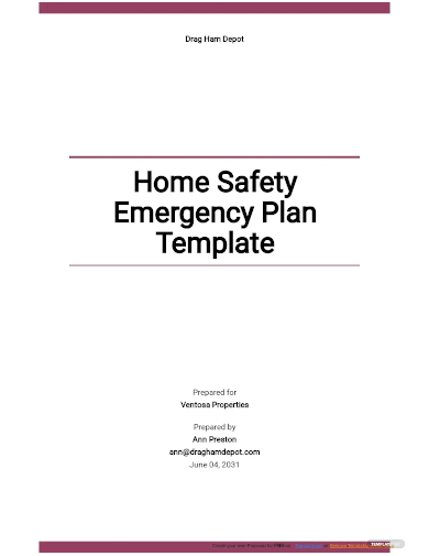 home safety emergency plan template