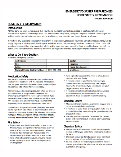 home safety emergency preparedness plan