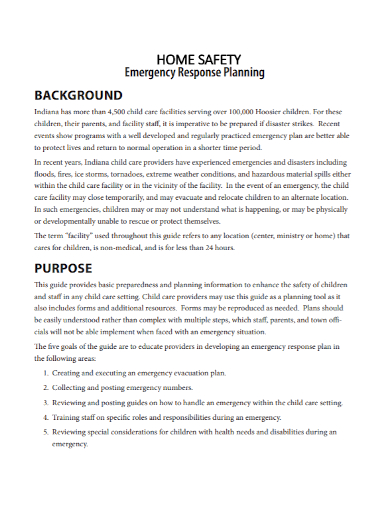 home safety emergency response plan