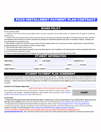 installment payment plan contract