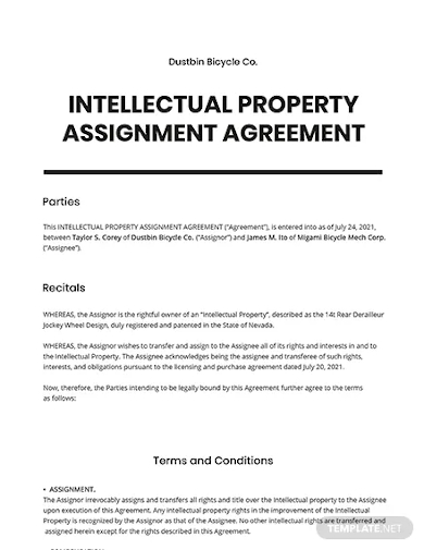 intellectual property assignment template