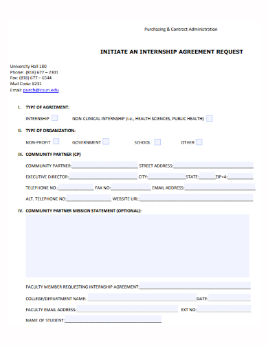 internship request contract agreement