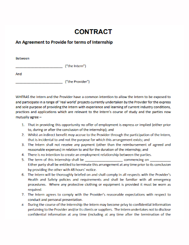 internship term contract agreement