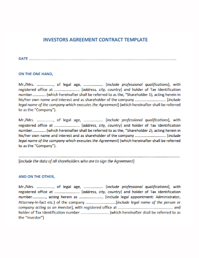 investor agreement contract