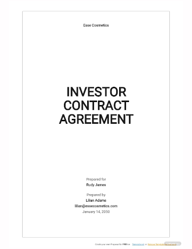investor contract agreement template