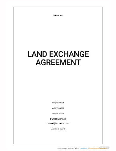 land exchange agreement template