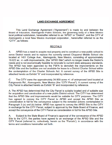 land property exchange agreement