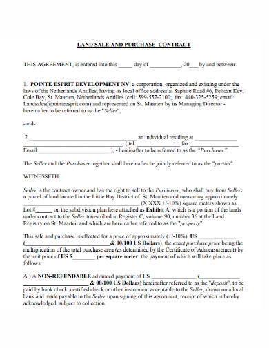 land purchase and sale contract agreement