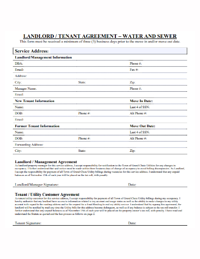 landlord tenant customer agreement