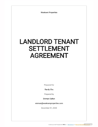 landlord tenant settlement agreement template