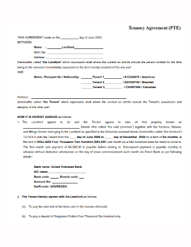 landlord and tenant agreement