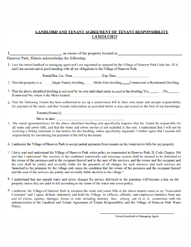 landlord and tenant property agreement