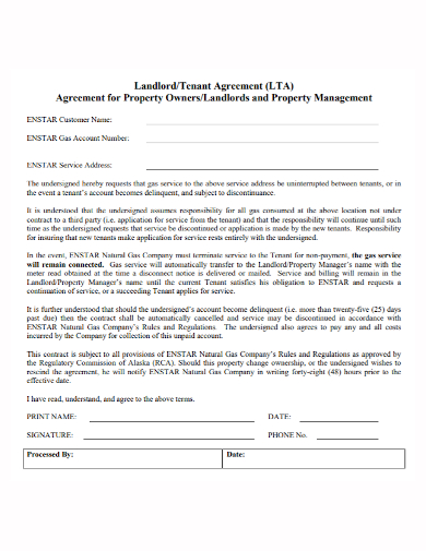 landlord and tenant property management agreement