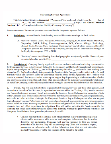 marketing services agreement