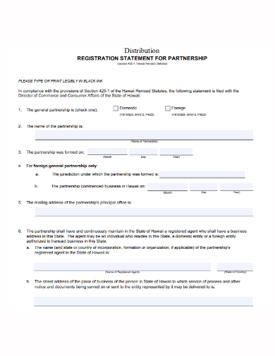 partnership registration distribution statement