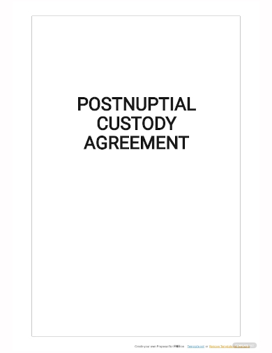 postnuptial custody agreement template