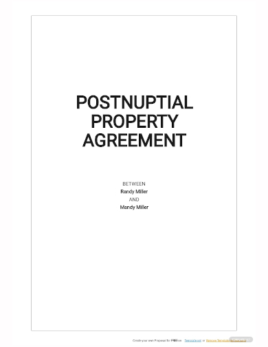 postnuptial property agreement template
