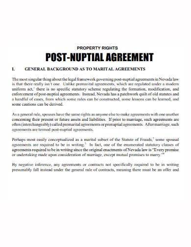 postnuptial property rights agreement