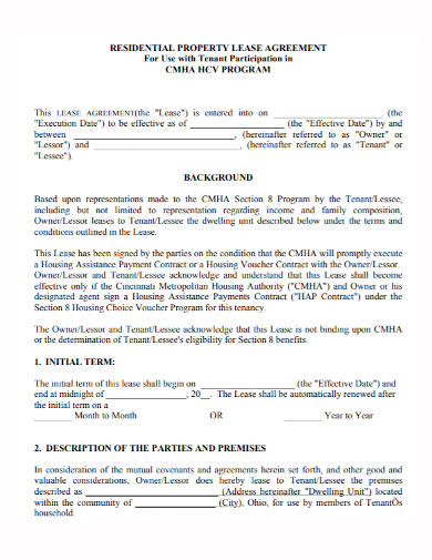 property lease program agreement