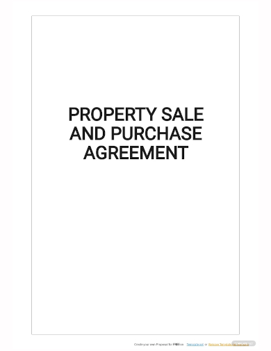 property sale and purchase agreement template