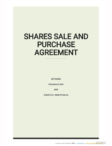purchase and sale of shares agreement template