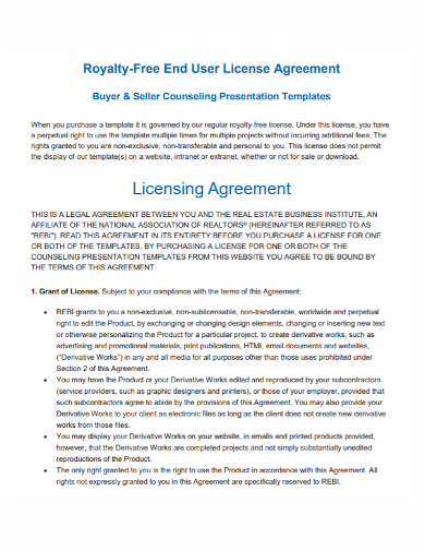 real estate end user license agreement