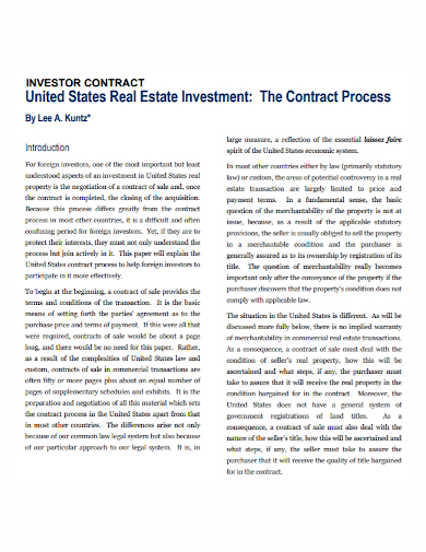 real estate investor contract