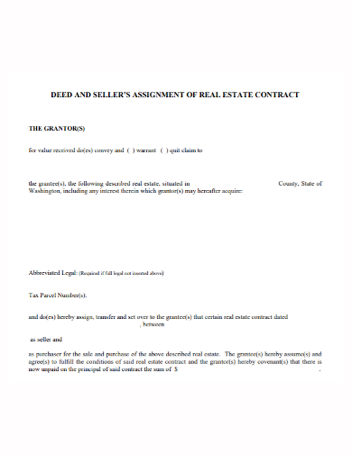 real estate seller assignment contract