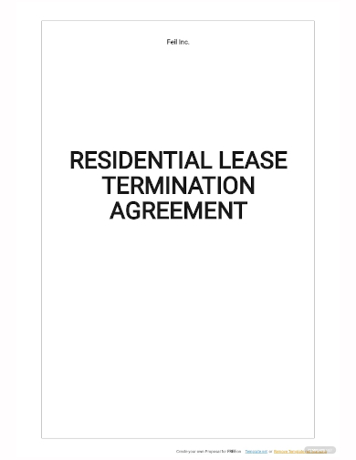 residential lease termination agreement template
