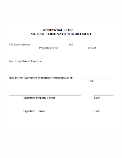 residential property lease termination agreement