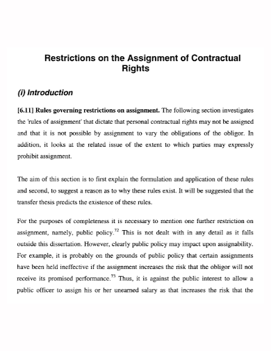 sample assignment of rights contract