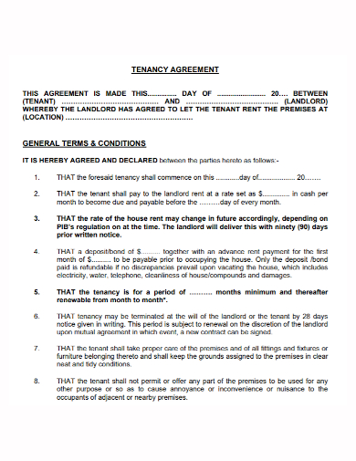 sample landlord and tenant agreement