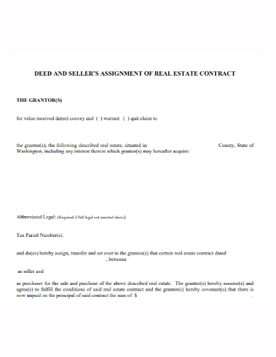 seller assignment of real estate contract