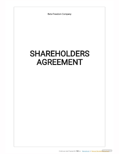 simple shareholders agreement template
